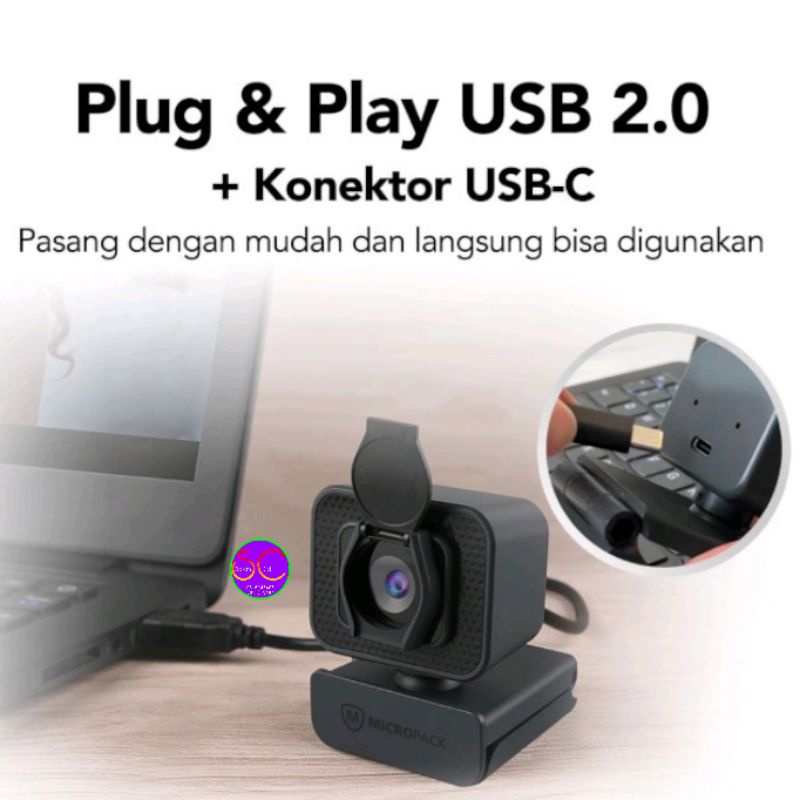 Webcam HD 1080P USB C kết nối MICROPACK (MWB-15) | BigBuy360 - bigbuy360.vn