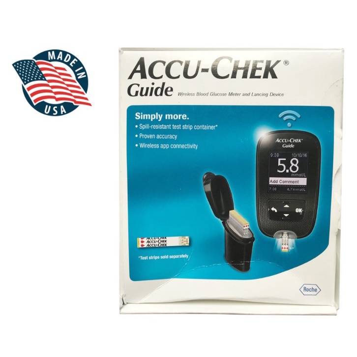 Máy đo đường huyết Accu-chek Guide mg/dl tặng 25 que thử 25 kim lấy máu