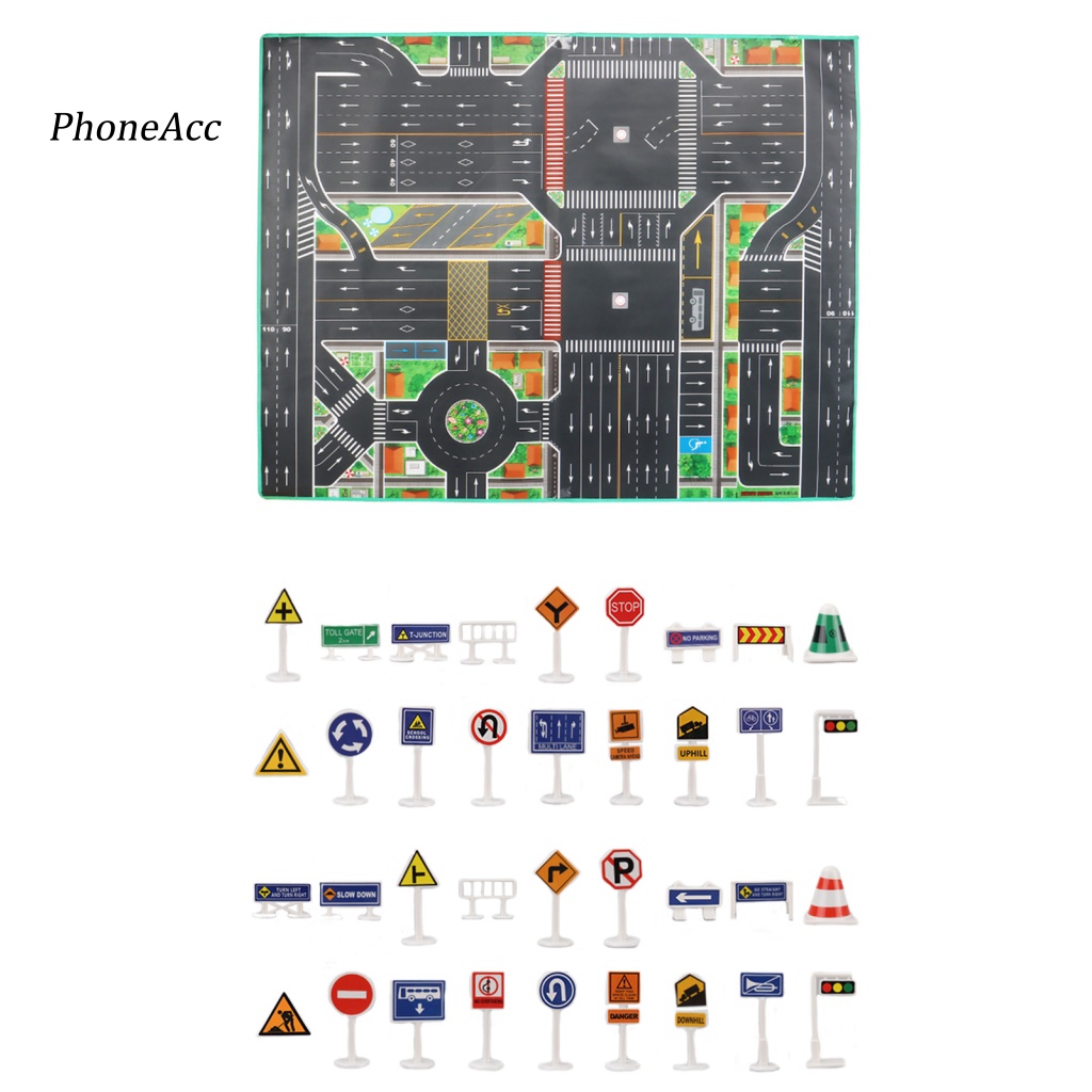 Thảm Đồ Chơi Hình Bản Đồ Giao Thông Thành Phố Dày Dặn Thoải Mái Cho Bé