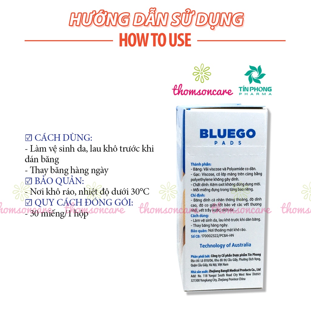 Băng vết thương cá nhân Bluego - Băng y tế, sơ cứu vết thương, đứt tay, che mụn