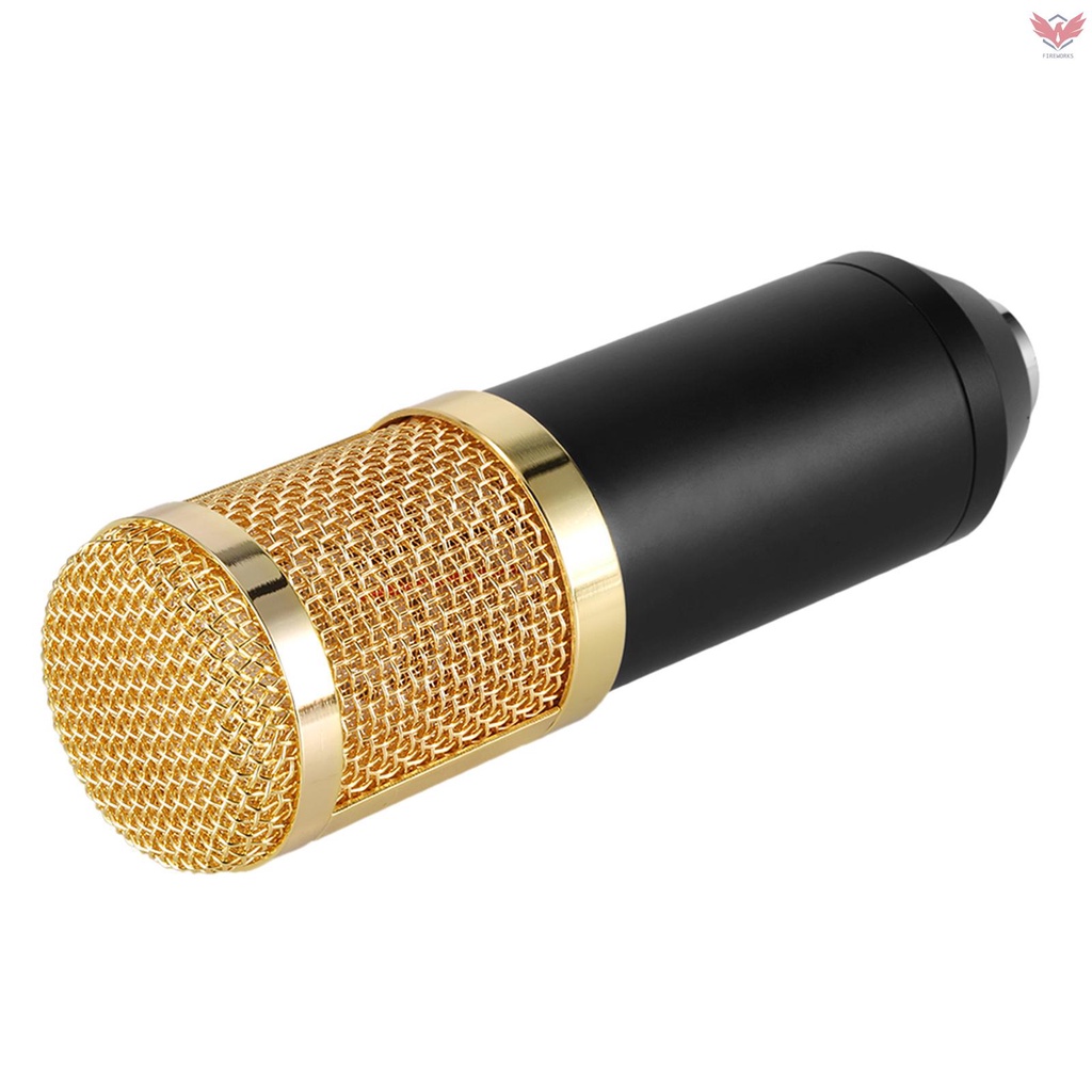 Fiok BM800 Condenser Microphone Studio Sound Recording Broadcasting with Shock Mount 3.5mm Audio Cable Sponge Microphone