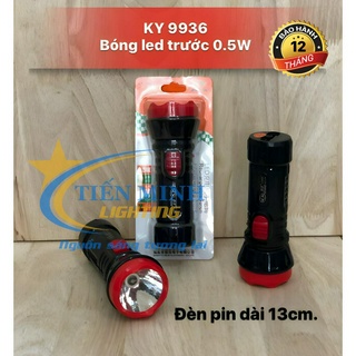 Đèn pin cầm tay ky-9936 gắn chip le 0.5w, 2 chế độ sáng mạnh/yếu, chất liệu nhựa abs