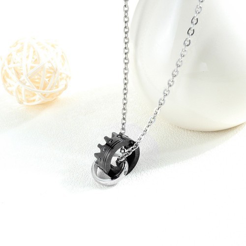 Bộ 2 Dây Chuyền Cặp Đôi Titan Ko Đen TT 2491