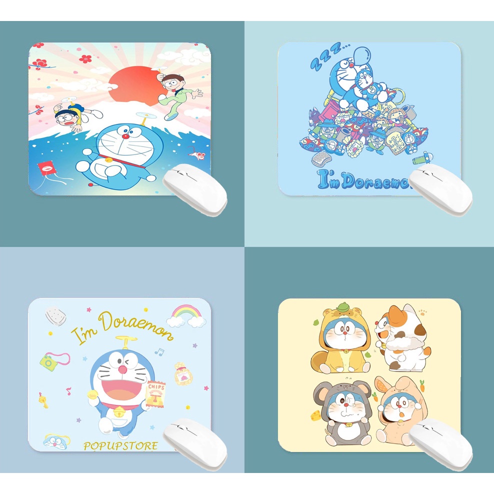lót chuột doremon LOTI18 bàn di chuột cute dễ thương pastel 20 x 24 cm