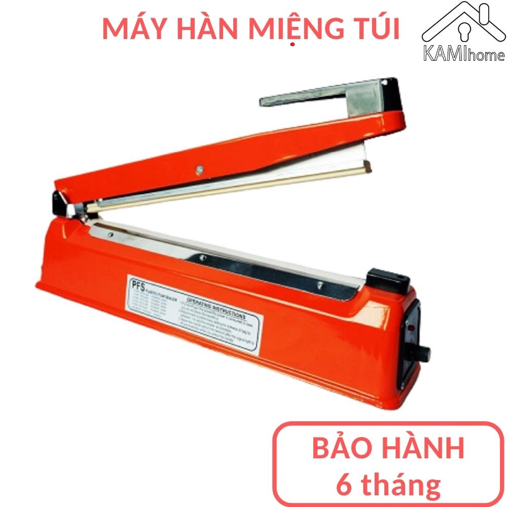 Máy hàn miệng túi dập tay chuyên dụng PP/PE (Cỡ 200/300x2mm) (Vỏ sắt, Cam) Máy đóng gói KamiHome bảo hành 6 tháng