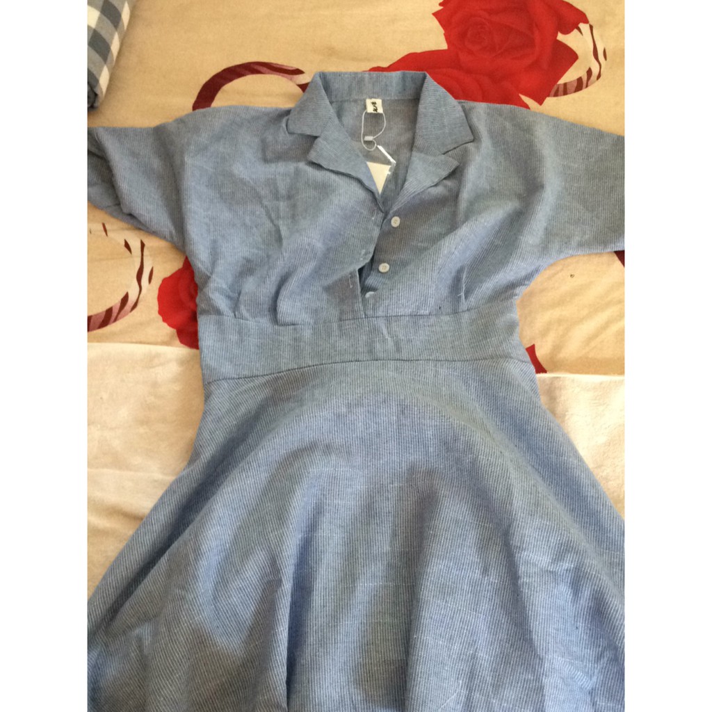 Váy xanh kẻ size M- Kèm ảnh thật | BigBuy360 - bigbuy360.vn