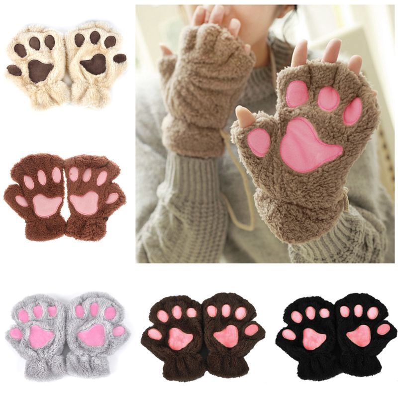 Bao tay hở ngón hình chân mèo dễ thương cho nữ