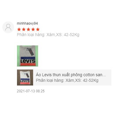 Áo Levis thun xuất phông cotton sang xịn mịn