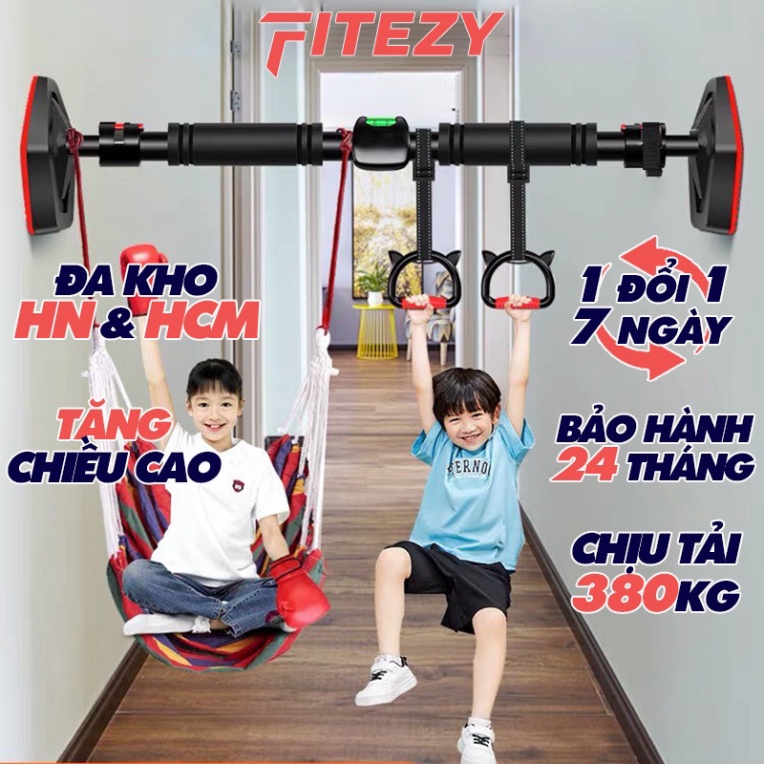 Xà đơn treo tường gắn cửa gắn tường đa năng có thước thăng bằng Gym 2022 FITEZY - Hàng mới về