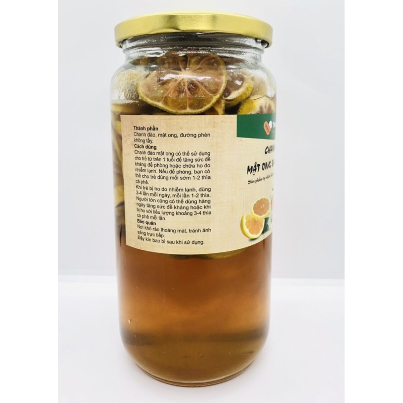 Chanh Đào Mật Ong Đường Phèn - Hủ 1000ml
