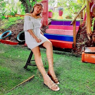 Dép Sandal Boho Cột Dây Chiến Binh Tua Rua