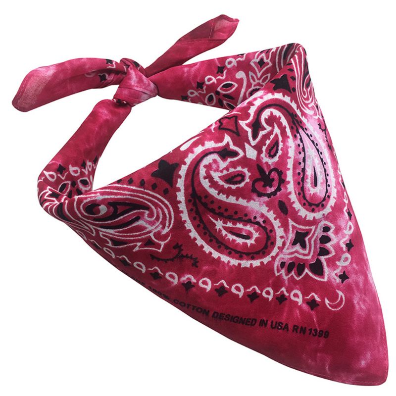 Khăn Vuông Bandana Cotton Nhuộm Màu Họa Tiết Hoa Phong Cách Hip Hop Unisex