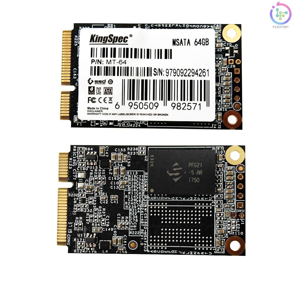 KingSpec MSATA MINI PCI-E 64G MLC Digital Flash SSD Solid State Drive Storage Devices for Computer PC Desktop Laptop