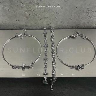 Vòng tay Chrome Heart thép TITAN không đen chống gỉ unisex