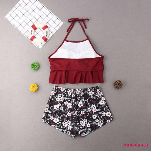 0gb-new Họ Phù Hợp Với Đồ Bơi Mẹ Và Con Gái Nữ Trẻ Em Bikini Hoa