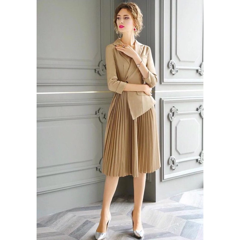 Đầm cổ vest cao cấp