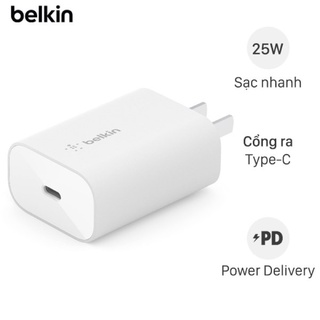 Củ Sạc-Cốc Sạc Nhanh Belkin 25W Usb-C PD 3.0 PPS-WCA004dqV2