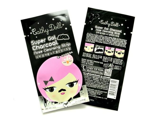 [HOT] ❄ Miếng Dán Lột Mụn Kiềm Dầu, Bã Nhờn Cathy Doll SUPER GAL CHARCOAL NOSE CLEANSING STRIP - Thái Lan ❄