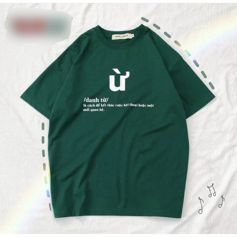 Áo thun Ừ Unisex tay lỡ phom rộng , Áo phông Oversize nam nữ
