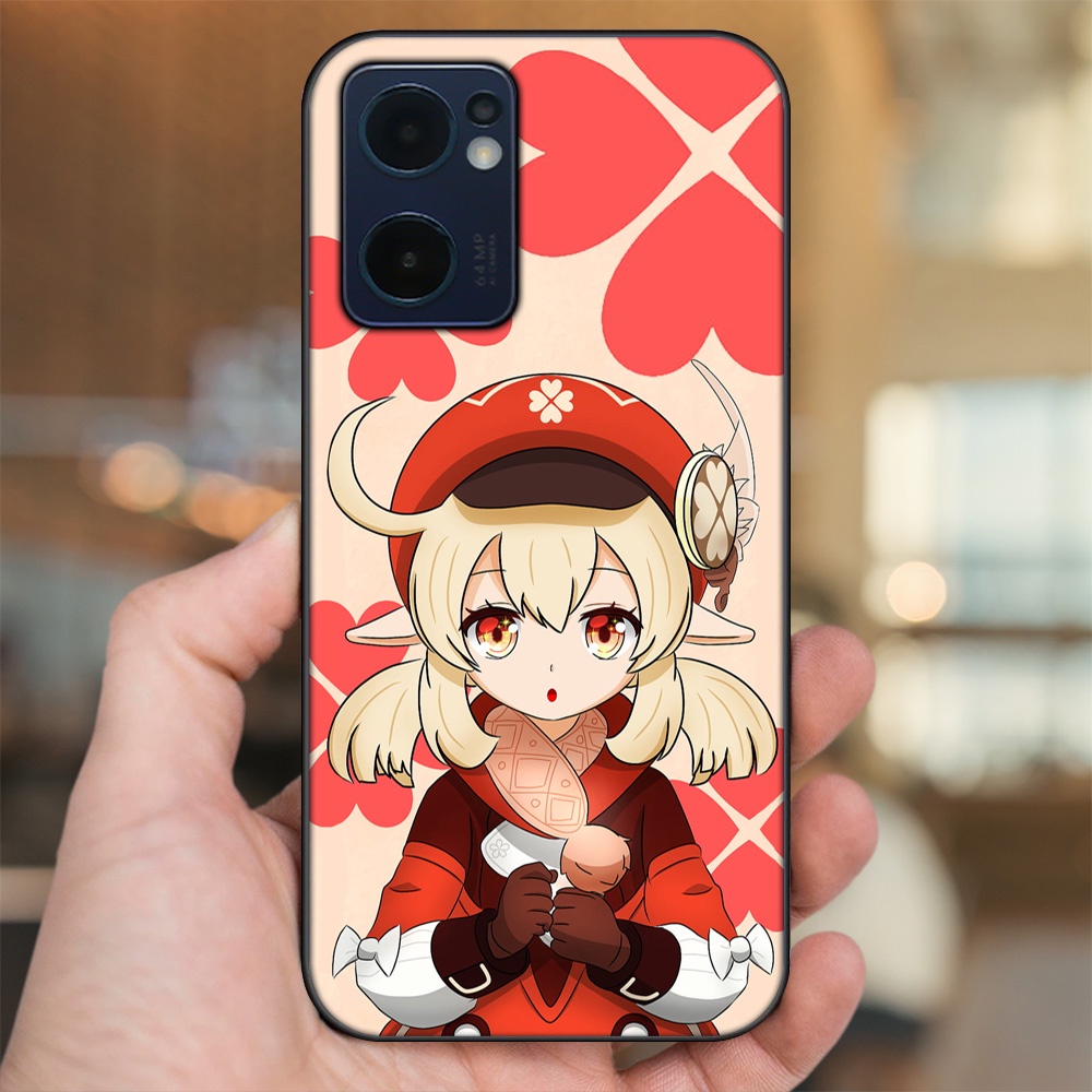 Ốp lưng Oppo Reno 7 5G viền đen in hình Klee Genshin Impact