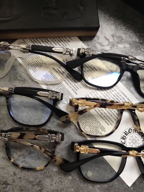 Gọng kính chrome heart Japan si bạc thái /vàng 12k xịn đẹp fullbox