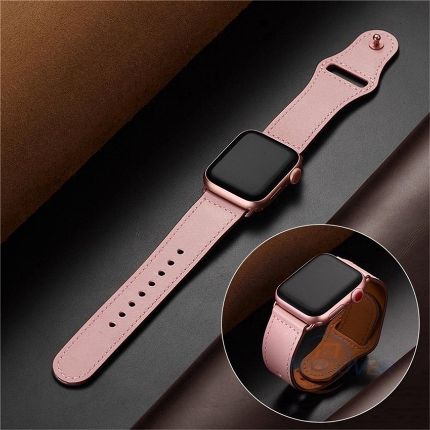 Dây đeo đồng hồ bằng da thay thế cho Apple Watch  7 6 SE 5 4 3 2 1 45mm 41mm 38mm 42mm 40mm 44mm