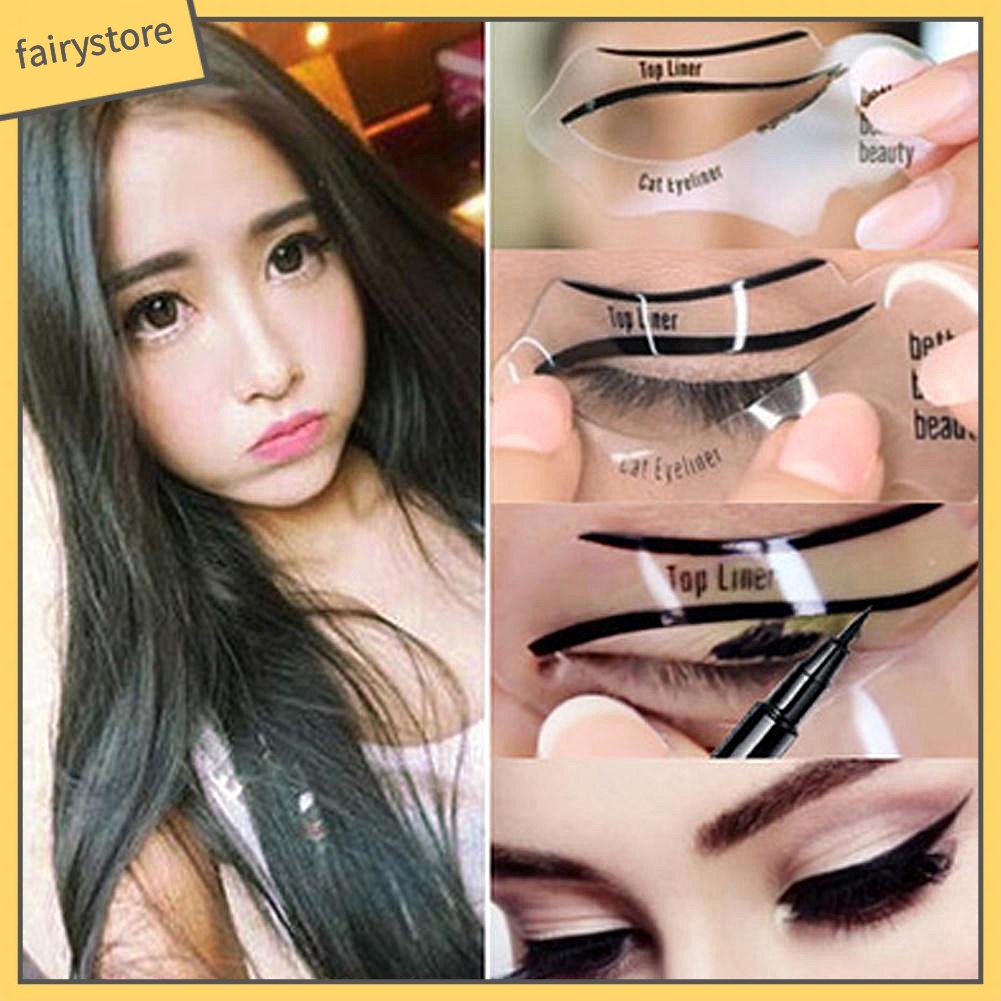 Bộ 2 khuôn chuyên dùng kẻ mắt kiểu mắt mèo ngộ nghĩnh dễ thương cá tính cho nữ