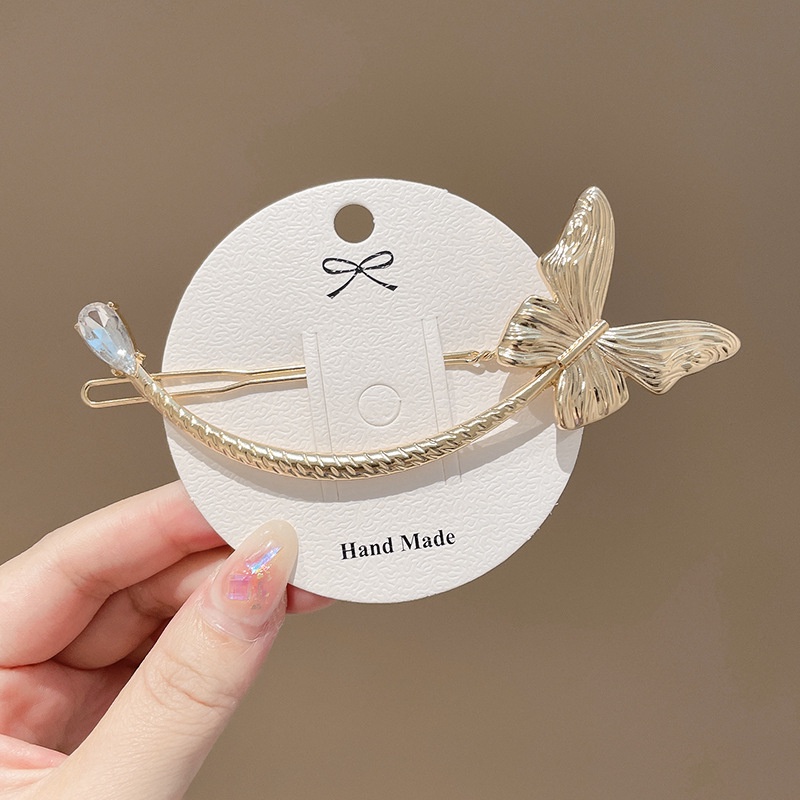 Kẹp Tóc Kim Loại Đính Hạt Ngọc Trai Phong Cách Hàn Quốc