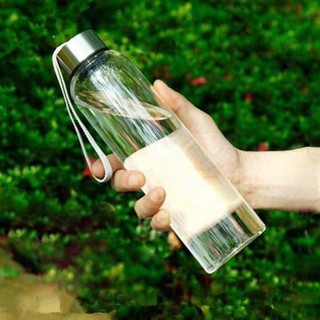 Bình Detox Thủy Tinh 500ml - Bình Nước Thủy Tinh Nắp Inox Có Quai Xách 300ml