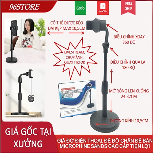 Giá Đỡ Điện Thoại Để Bàn Di Động LIVESTREAM, QUAY TIKTOK, CHỤP HÌNH, XEM YOUTUBE Xoay 360 độ Đa Năng