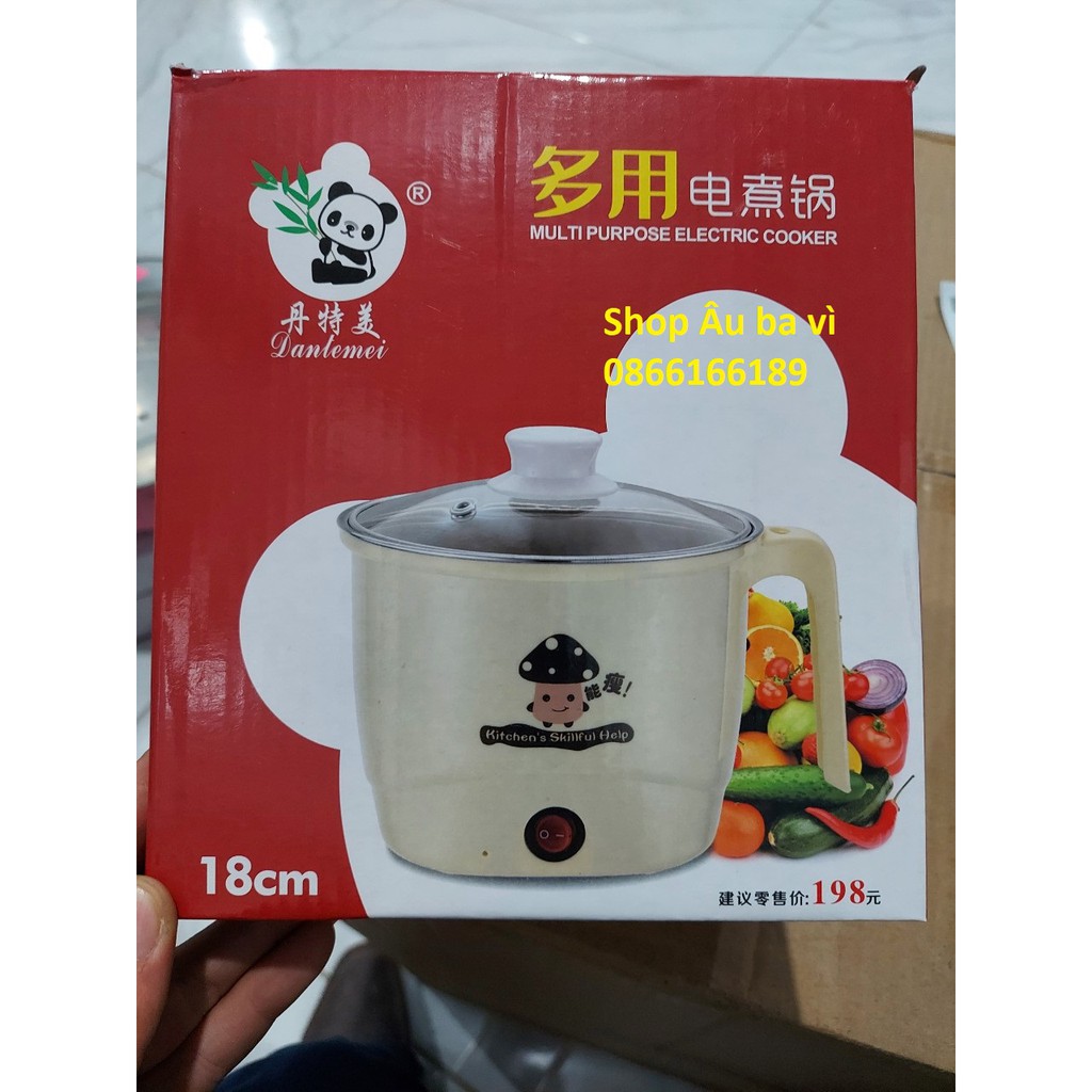 Ca Nấu Mì Đa Năng Siêu Tốc - nắp vung kính - Ca Nấu Lẩu - Mini Size 18Cm - đun lấu nhanh - dễ dàng sử dụng