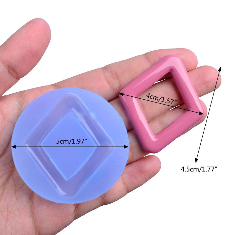 Khuôn Làm Móc Khóa Bằng Silicone Hình Oval Sáng Bóng