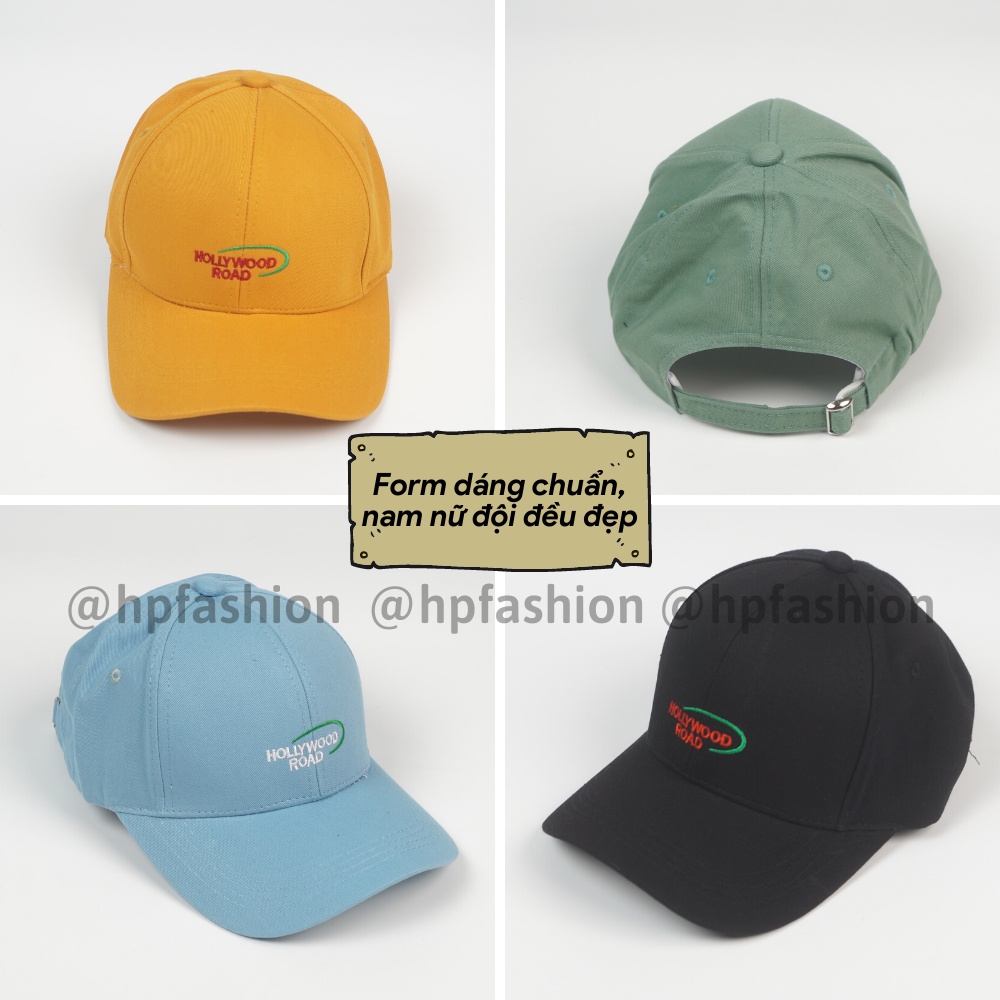 Mũ lưỡi trai ❤️ Nón kết thêu hình chữ HOLLYWOOD chất kaki cao cấp form unisex nam nữ N52 - Happy Style