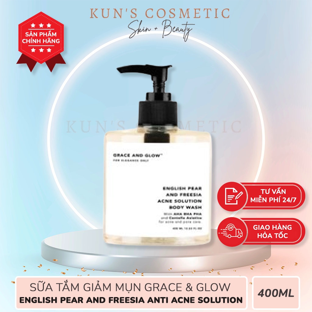 Sữa Tắm Giảm & Ngừa Mụn Grace & Glow English Pear and Freesia Anti Acne Solution (400ml)