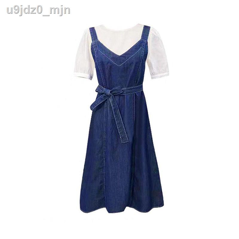 Maternity clothes, summer two-piece dress, trendy fashion, casual, age-reducing hot mom personality, denim suspender ski | BigBuy360 - bigbuy360.vn