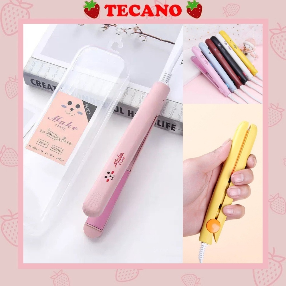 Máy ép tóc mini Tecano máy duỗi uốn tóc bỏ túi tặng hộp đựng MU01