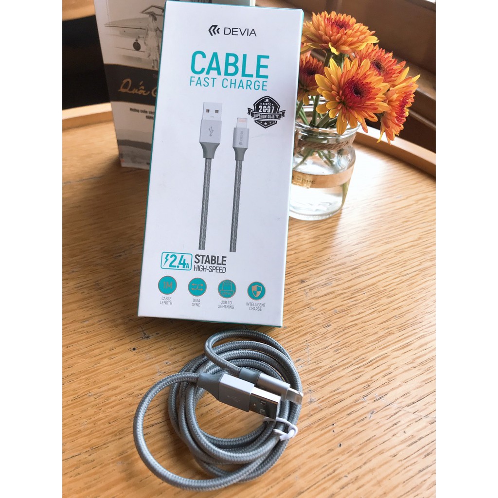 Cáp sạc dành cho iphone dây dù Gracious series chính hãng Devia