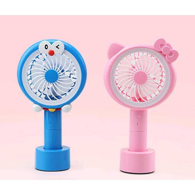 Quạt Tích Điện Cầm Tay – Hello Kitty, Doraemon (Có đèn nháy) | BigBuy360 - bigbuy360.vn