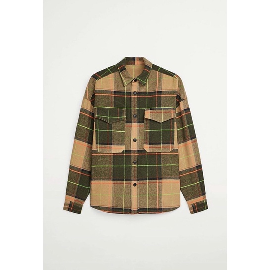 Áo Flannel nam, khoác kẻ sọc cho mùa Thu / Xuân, áo Flannel Nam sơ mi rời kiểu Âu và Mỹ