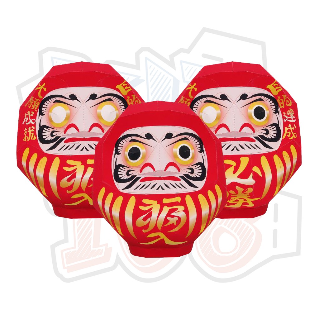 Mô hình giấy đồ chơi Nhật Bản Dharma Doll (Red)