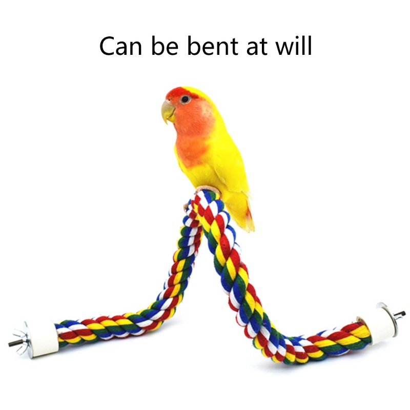 Đồ Chơi Dây Thừng Cotton Đứng Có Thể Uốn Cong Cho Chim Vẹt Nhỏ