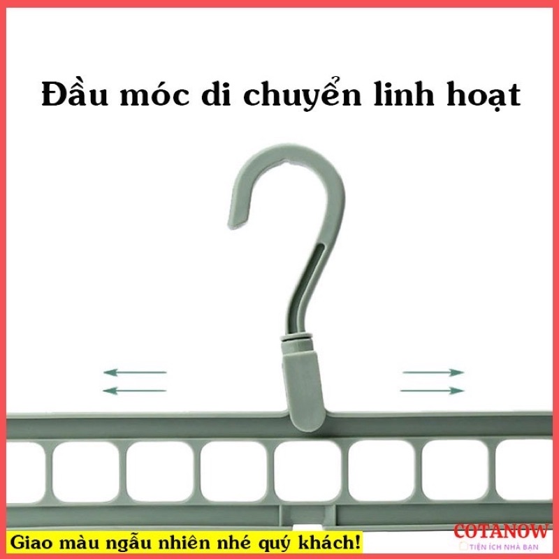 Móc treo quần áo đa năng 9 lỗ tiện lợi