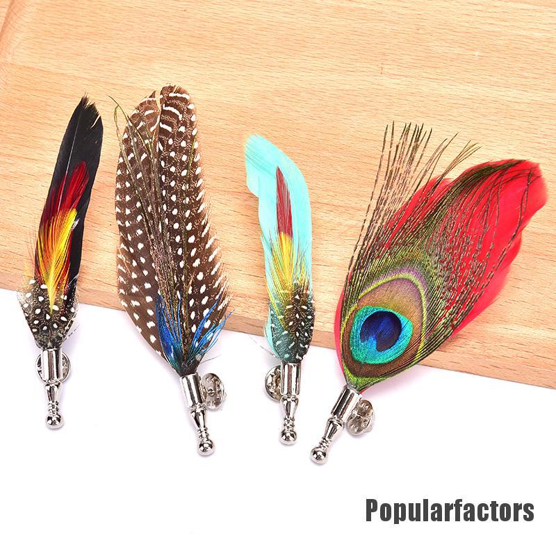 Ghim cài áo đính lông vũ thời trang tùy chọn kiểu dáng