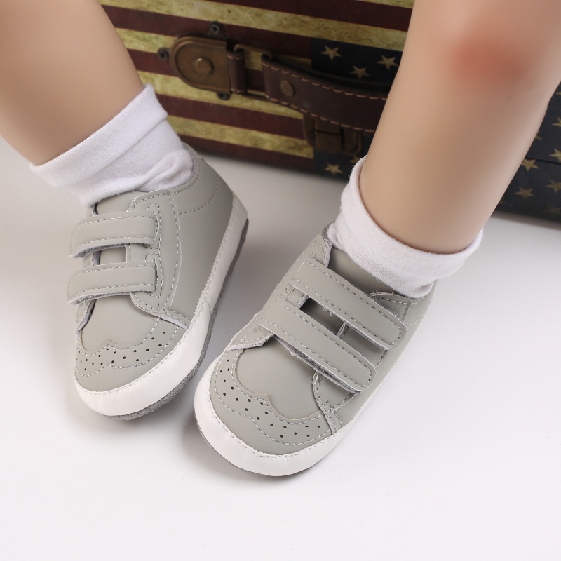 Đôi Giày Da PU Đế Cotton Chống Trượt Cho Bé Trai Sơ Sinh Tập Đi