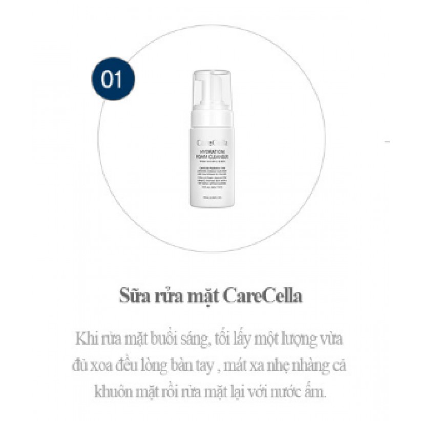 Sửa rửa mặt dưỡng trắng Carecella Hydration Foam Cleanser