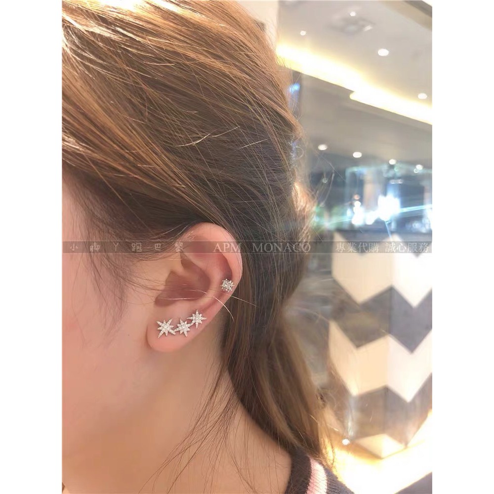 Bông Tai Mạ Bạc 925 Hình Ngôi Sao Năm Cánh