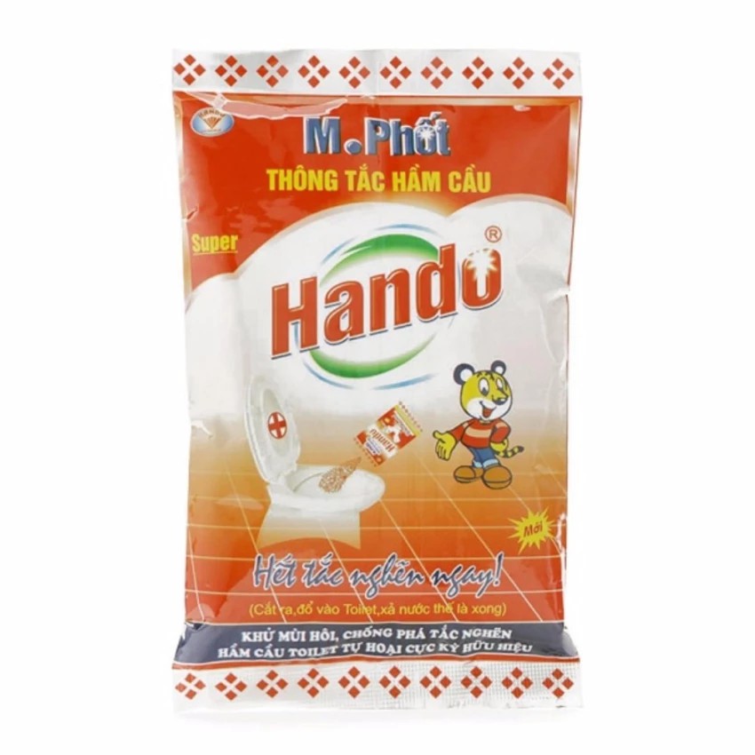 Bộ 8 gói bột thông tắc hầm cầu bể phốt Hando 215g