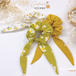 Dây Buộc Tóc Scrunchies GRAYHOMME Vải Đẹp Cột Tóc Nhiều Màu Siêu Xinh