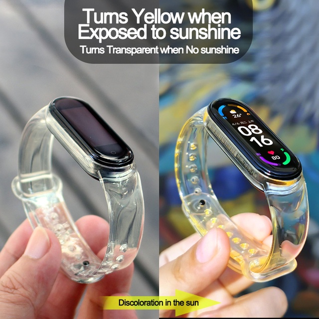 Dây Đeo Thay Thế Chất Liệu Silicon Màu Trong Suốt Cho Xiaomi Mi Band 6 5 4 3 Mi Band 4 5 band6