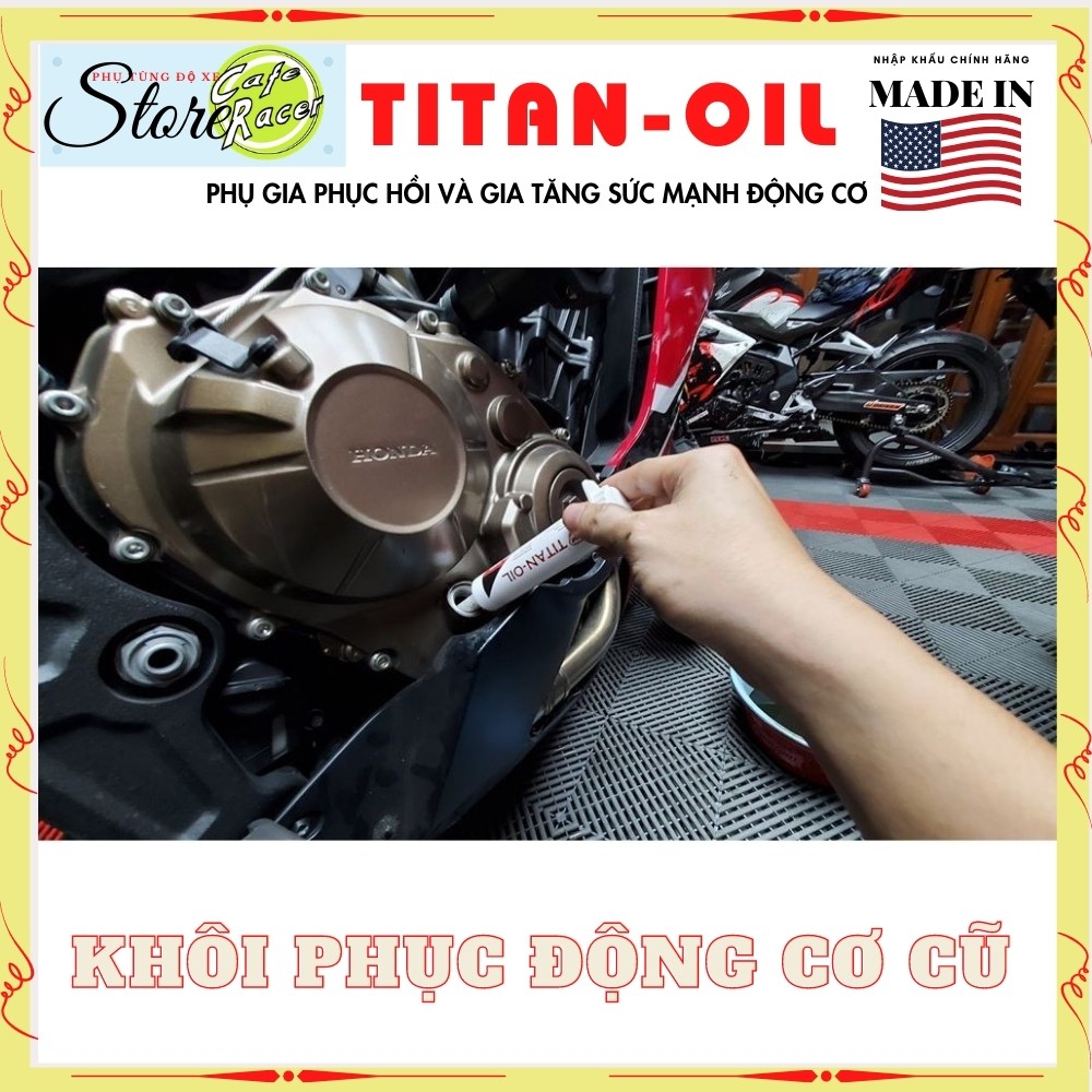 TITAN OIL nhập khẩu USA  dung tích 30ml - phụ gia bảo vệ và tăng sức mạnh công suất động cơ xe máy